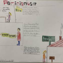 Schülerinnen und Schüler der Albert-Einstein-Schule beschäftigen sich in Workshops mit ihrer Meinung zu Feminismus.
